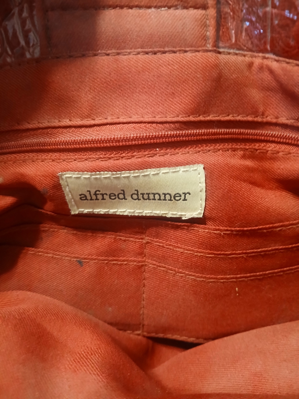 Alfred Dunner Red Faux Croc Hand Bag